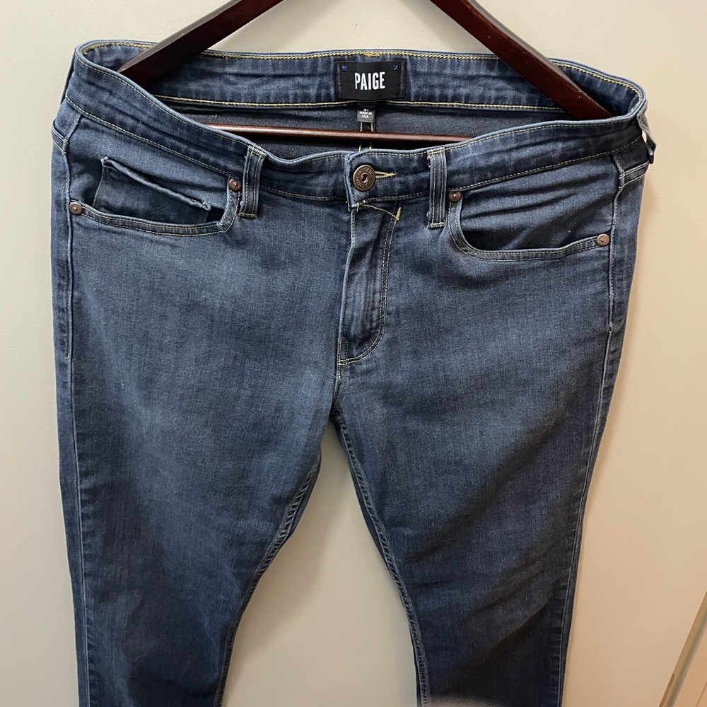 PAIGE Men's Slim Fit Jeans in Dark Blue